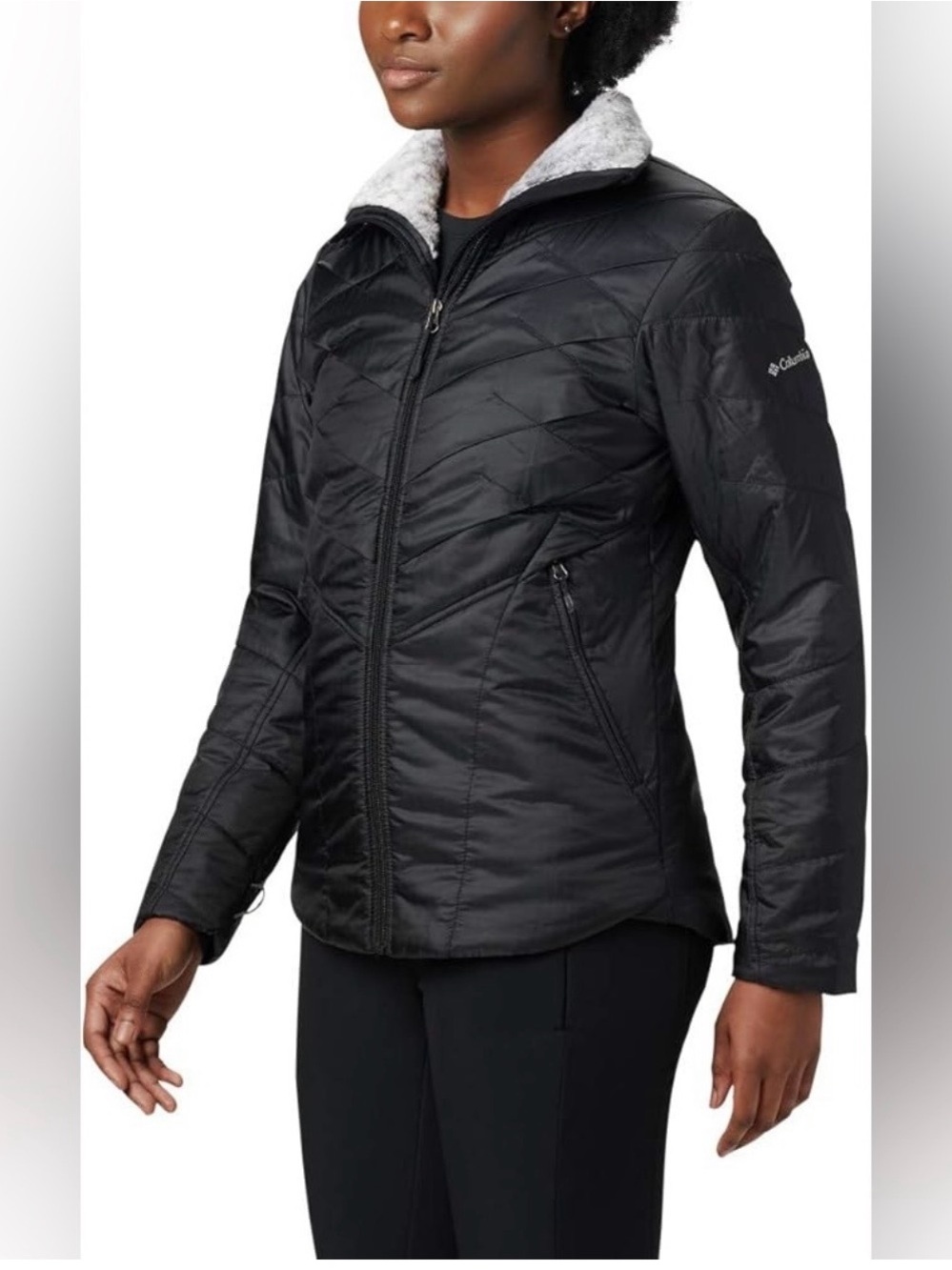 Columbia Black Kaleidaslope II Omni-Heat Insulated Puffer Jacket Size 2X GUC $45